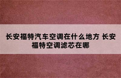 长安福特汽车空调在什么地方 长安福特空调滤芯在哪